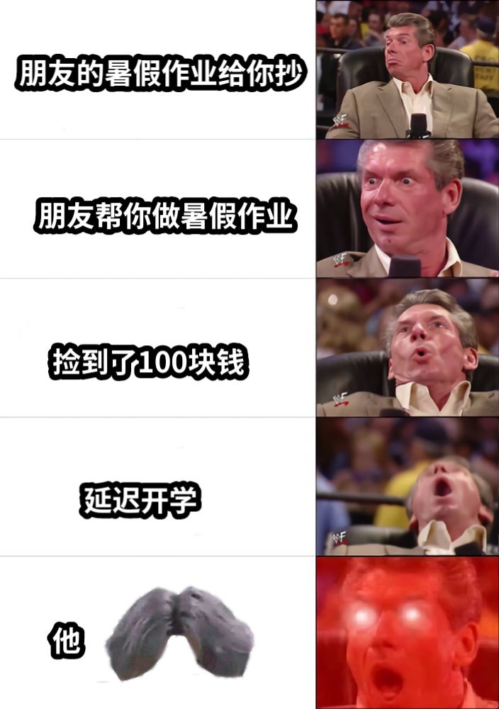 不同事情的反应