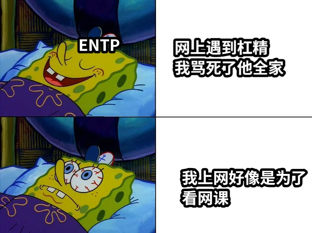 网上遇到杠精我骂死了他全家我上网好像是为了看网课ENTP