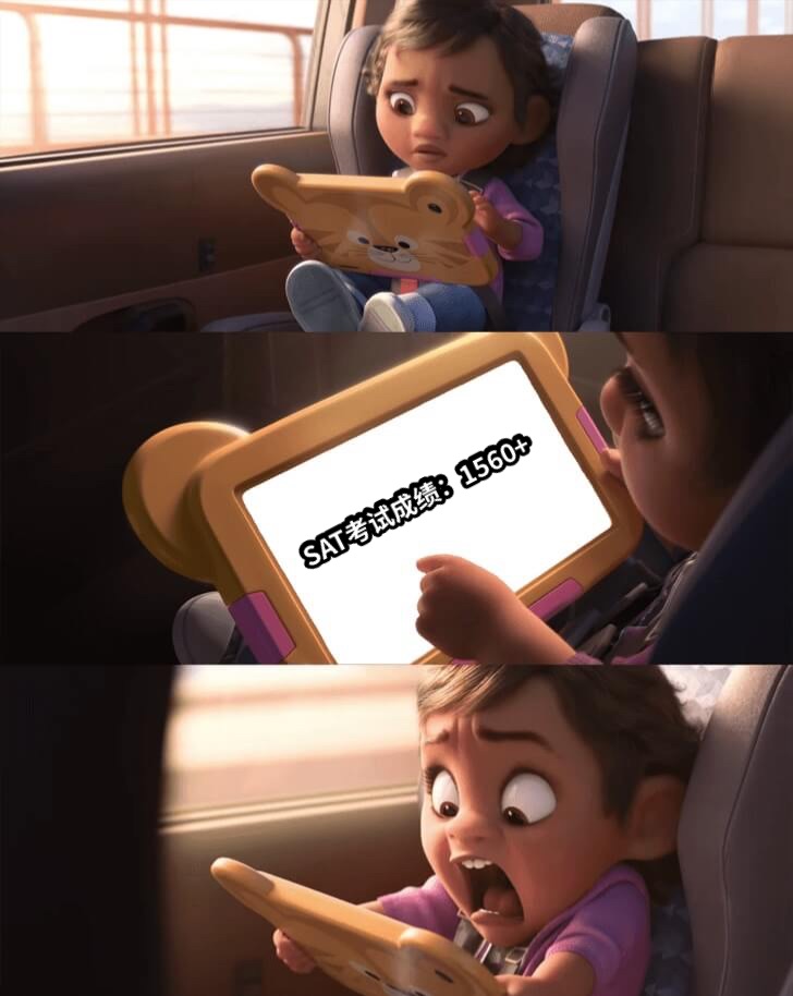 SAT考试成绩：1560+