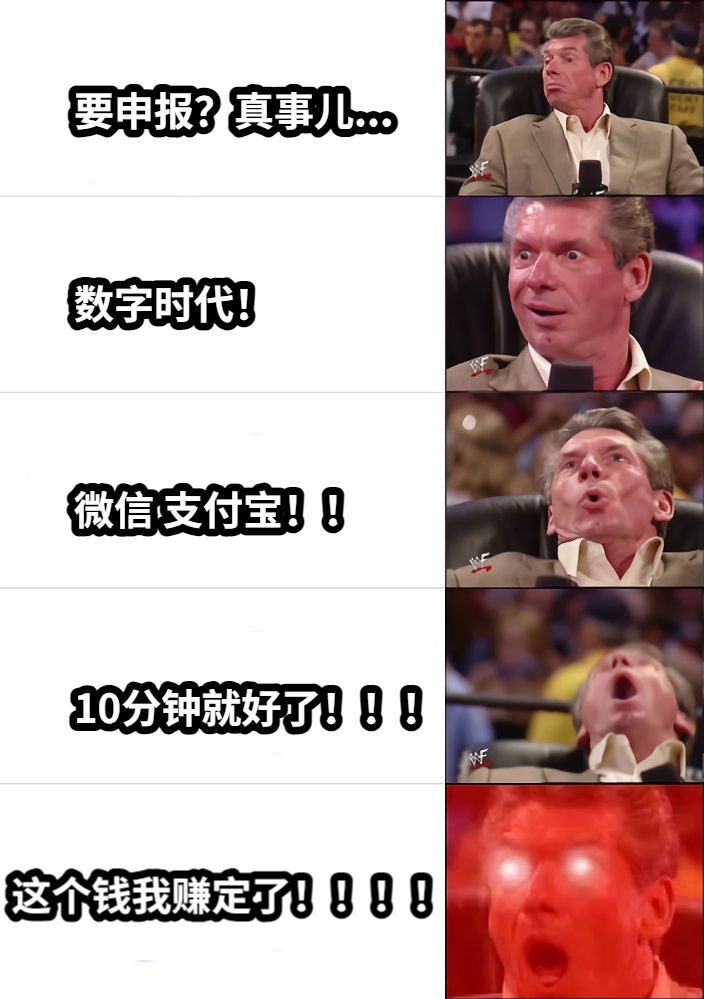 要申报？真事儿...数字时代！微信 支付宝！！10分钟就好了！！！这个钱我赚定了！！！！