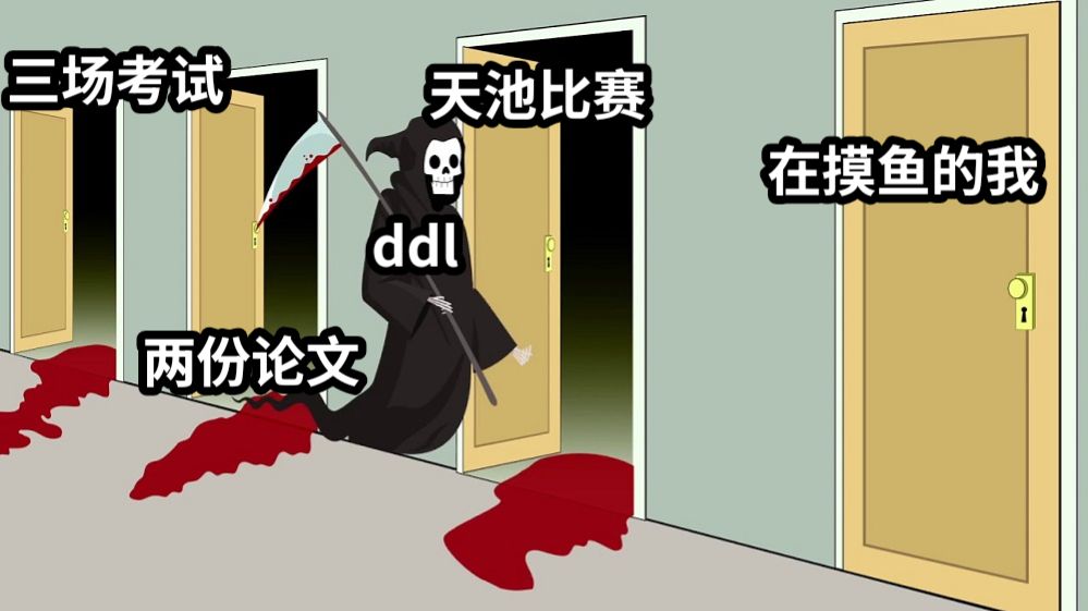 三场考试两份论文天池比赛ddl在摸鱼的我