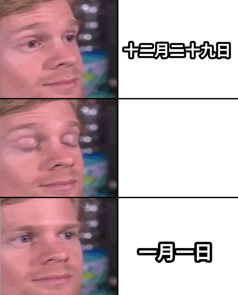 十二月二十九日一月一日