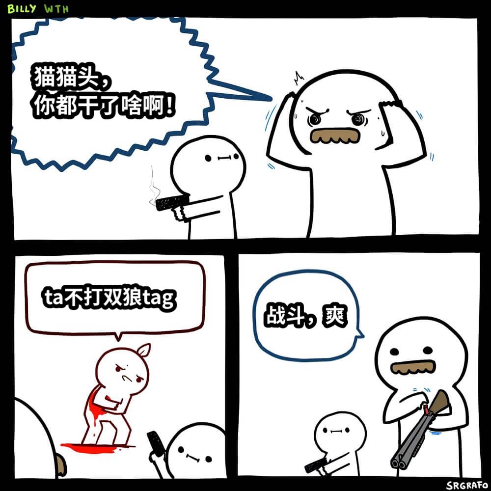 猫猫头，你都干了啥啊！ta不打双狼tag战斗，爽