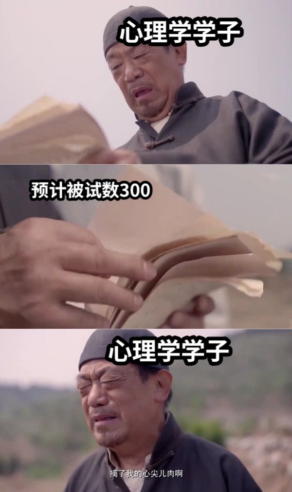 心理学学子预计被试数300心理学学子