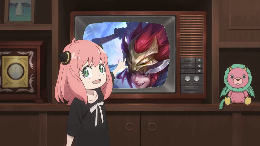 先上传图片，再点击素材库的阿尼亚素材