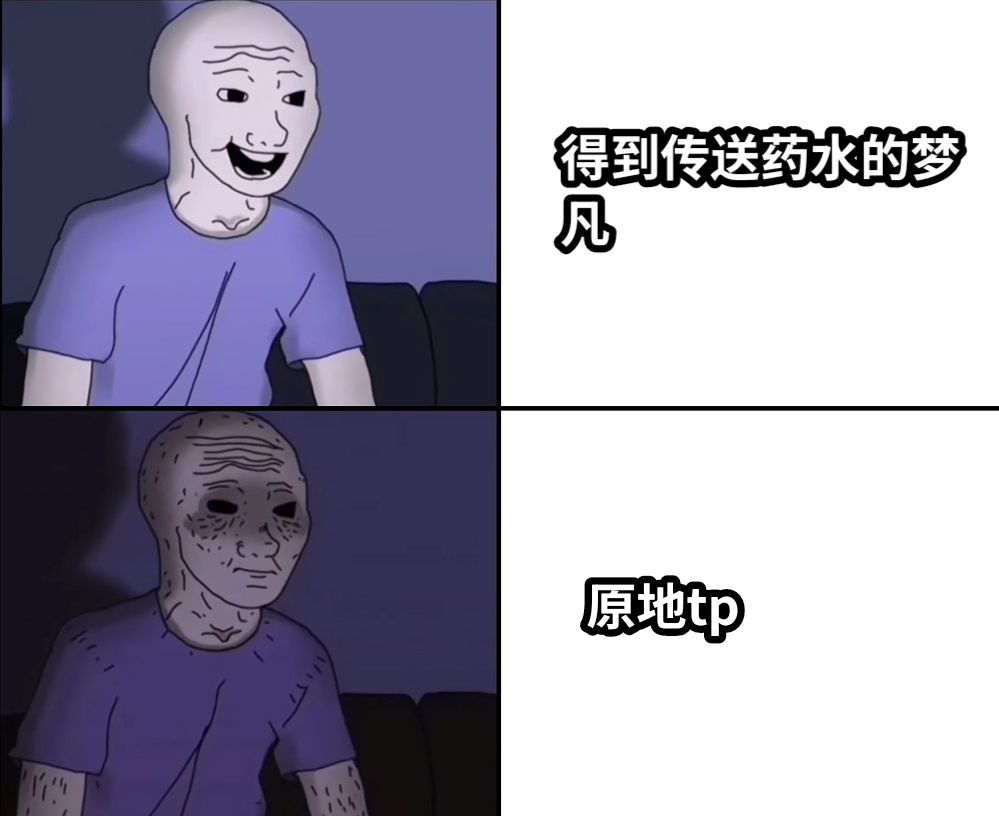 得到传送药水的梦凡原地tp