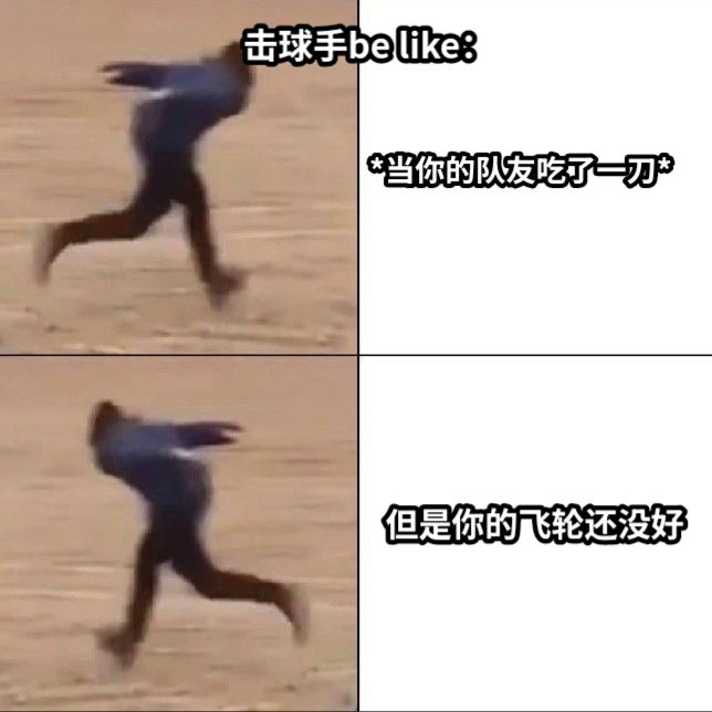 *当你的队友吃了一刀*但是你的飞轮还没好击球手be like：