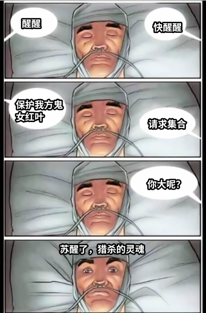 醒醒快醒醒保护我方鬼女红叶请求集合你大呢？苏醒了，猎杀的灵魂