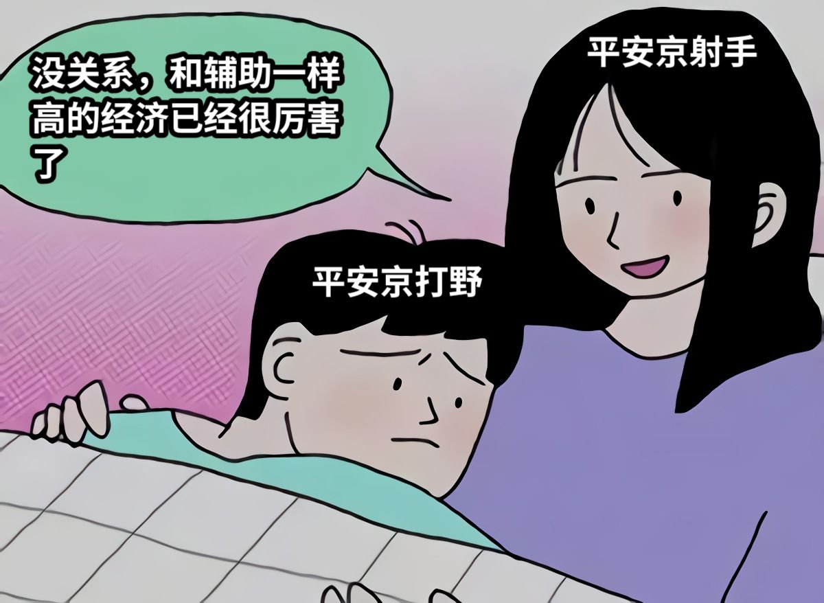 没关系，和辅助一样高的经济已经很厉害了平安京射手平安京打野