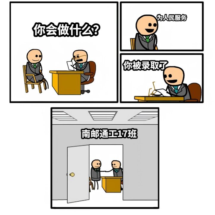 你会做什么？为人民服务你被录取了南邮通工17班