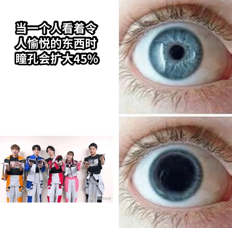 当一个人看着令人愉悦的东西时瞳孔会扩大45%