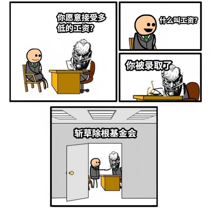 你愿意接受多低的工资？什么叫工资？斩草除根基金会你被录取了