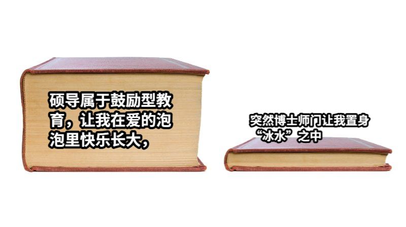 硕导属于鼓励型教育，让我在爱的泡泡里快乐长大，突然博士师门让我置身“冰水”之中
