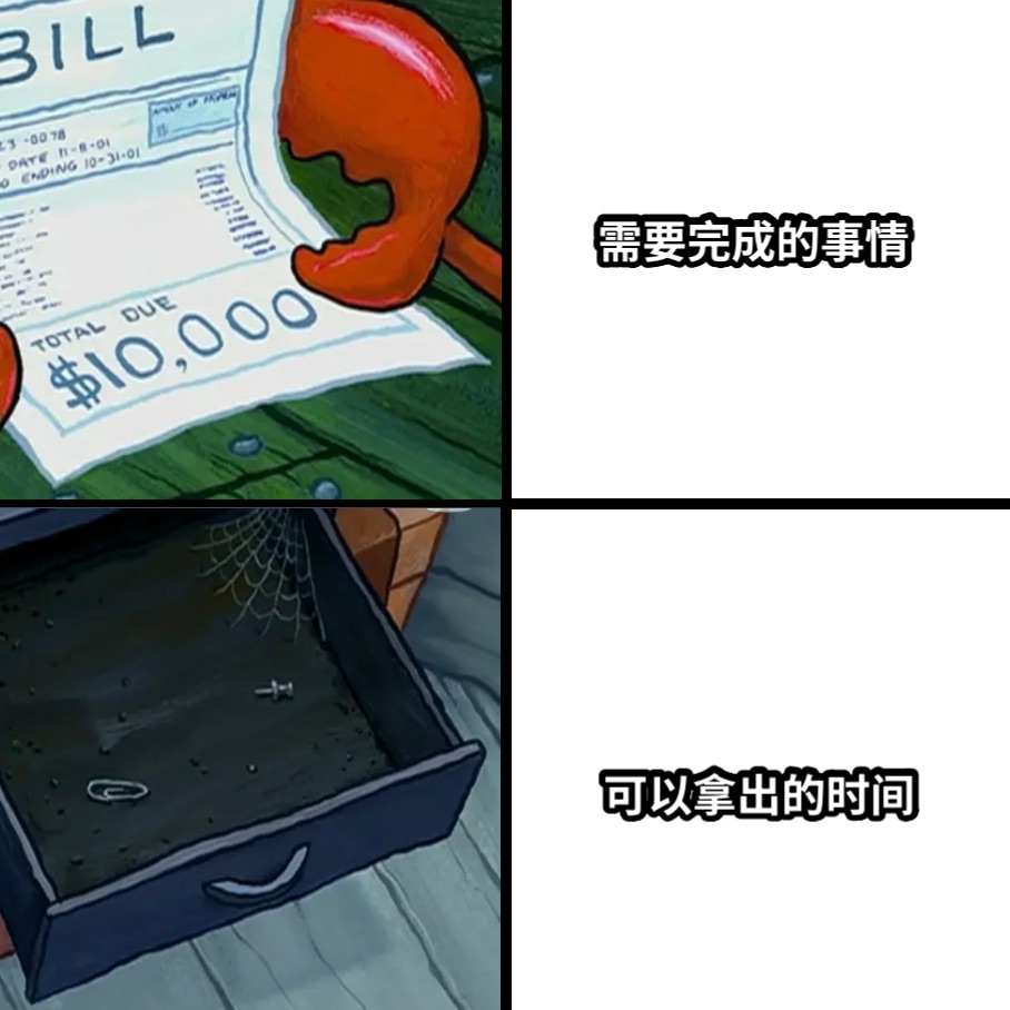 需要完成的事情可以拿出的时间