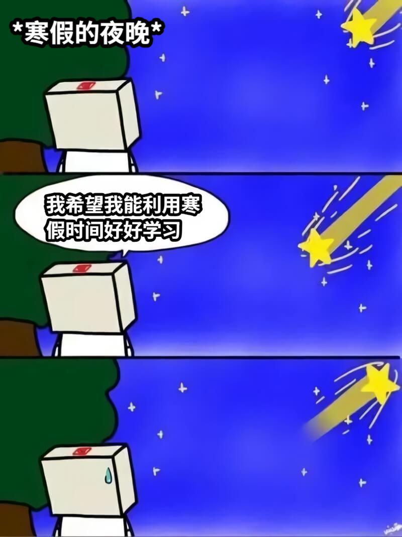 *寒假的夜晚*我希望我能利用寒假时间好好学习