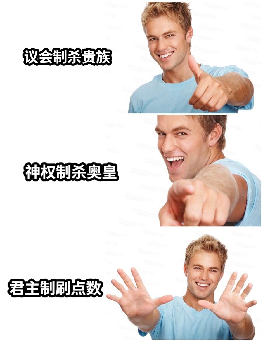 议会制杀贵族神权制杀奥皇君主制刷点数
