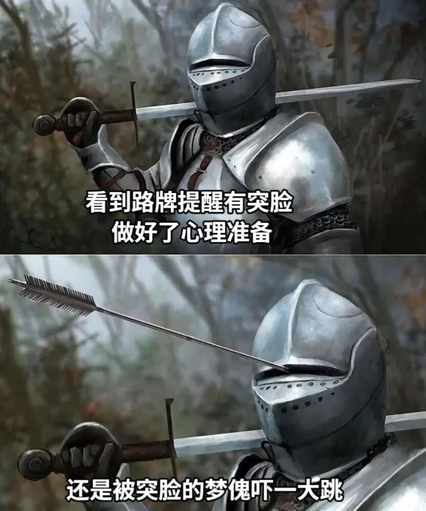 看到路牌提醒有突脸     做好了心理准备还是被突脸的梦傀吓一大跳