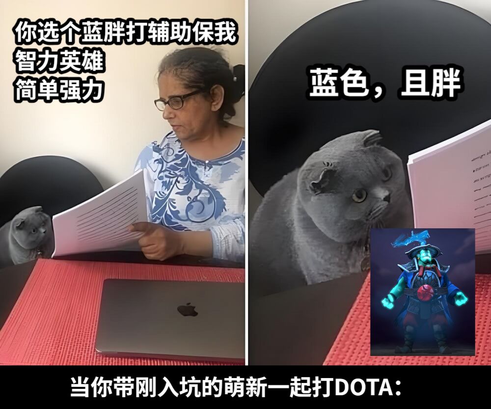 你选个蓝胖打辅助保我智力英雄简单强力蓝色，且胖当你带刚入坑的萌新一起打DOTA：