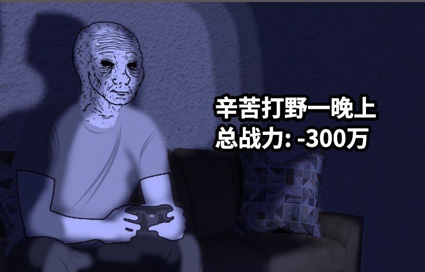 辛苦打野一晚上总战力: -300万