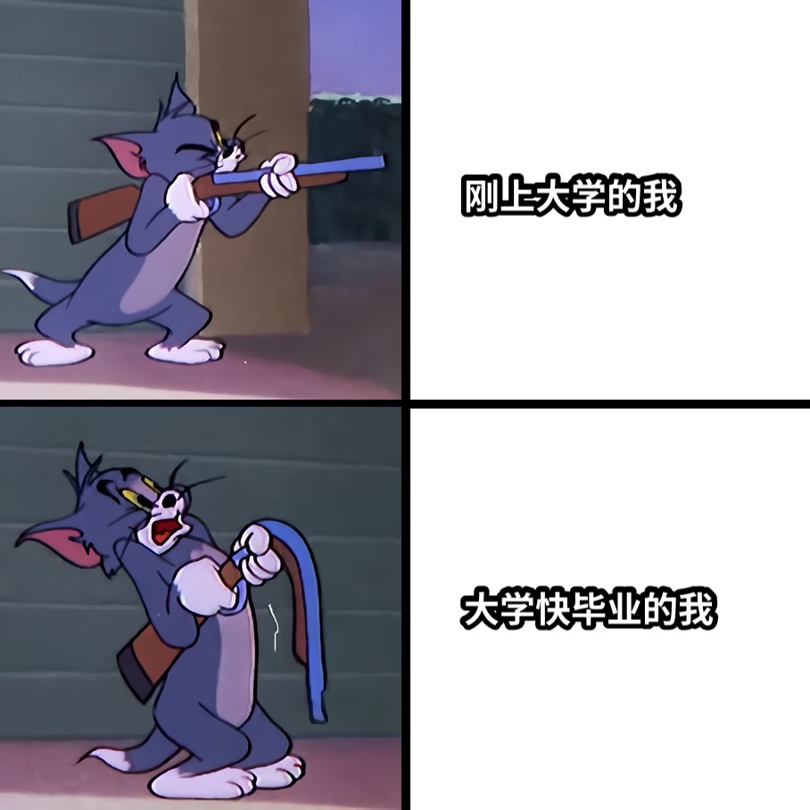 刚上大学的我大学快毕业的我