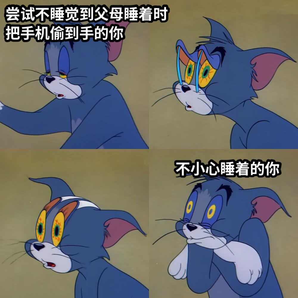 尝试不睡觉到父母睡着时把手机偷到手的你不小心睡着的你