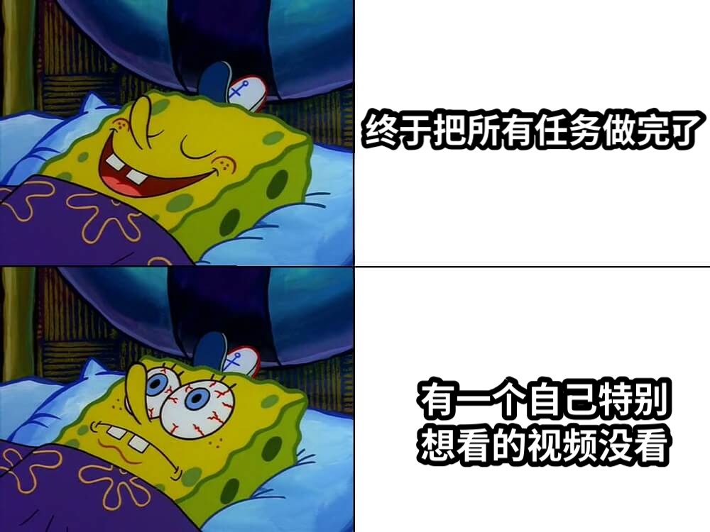 终于把所有任务做完了有一个自己特别想看的视频没看