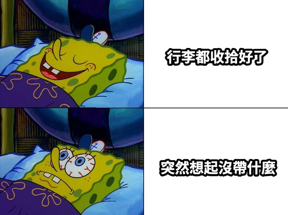 行李都收拾好了突然想起沒帶什麼