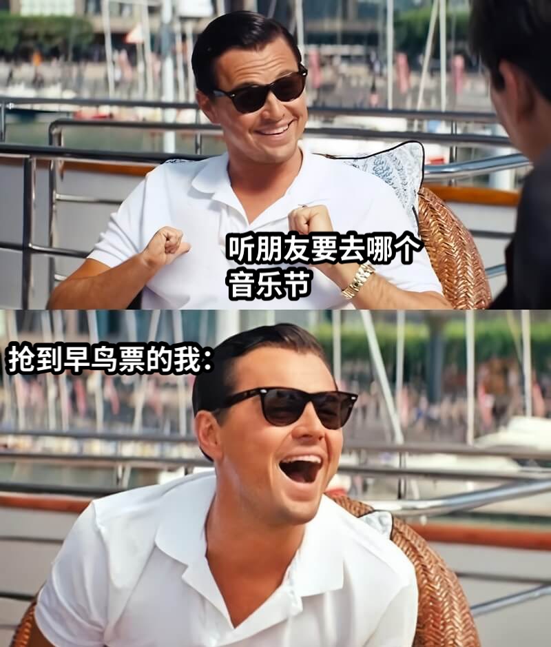 听朋友要去哪个音乐节抢到早鸟票的我：