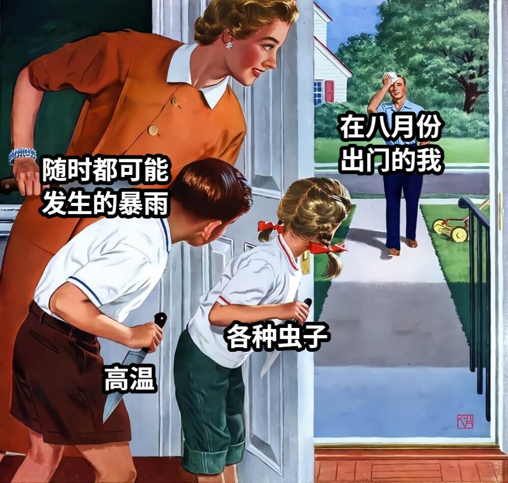 在八月份出门的我